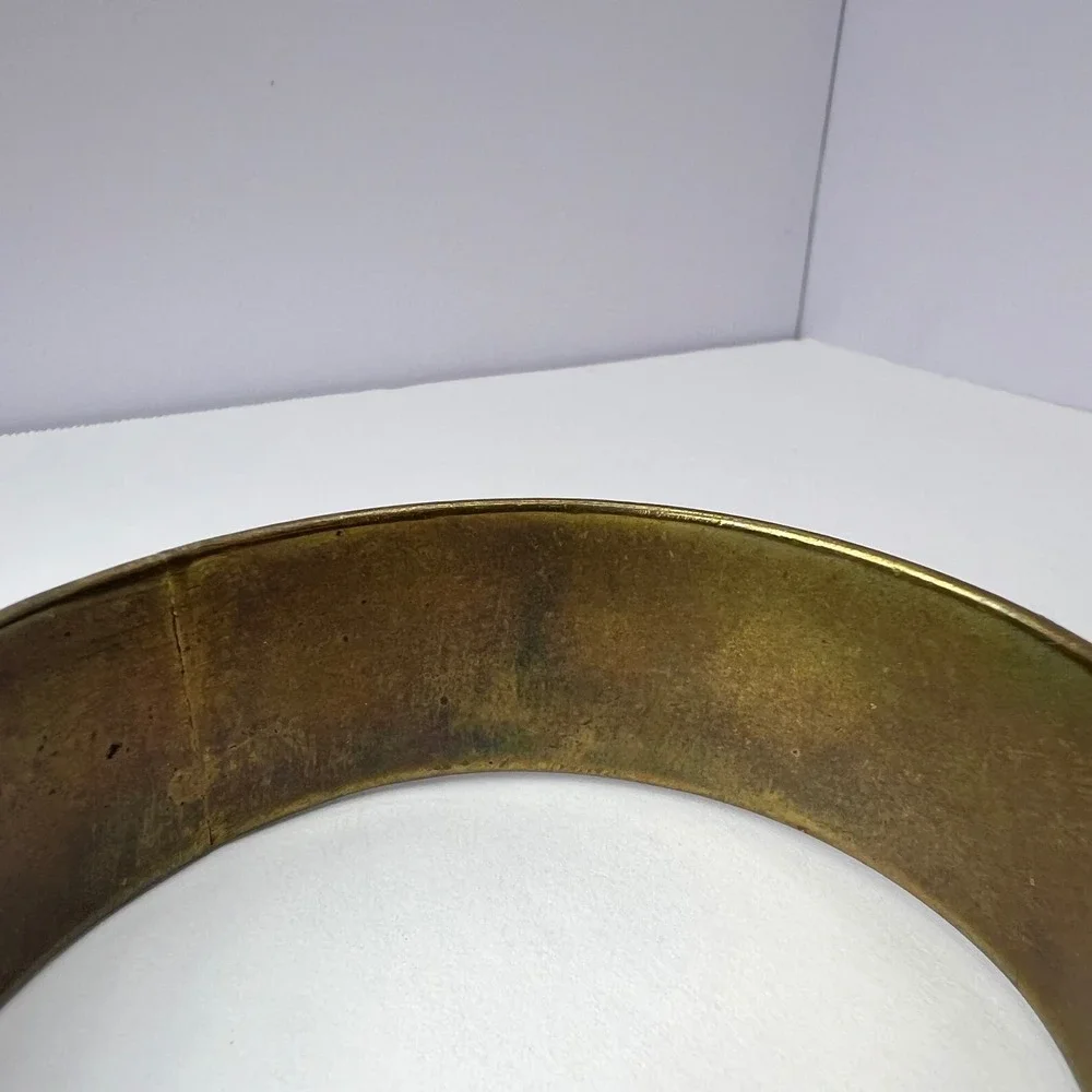 Vintage Hammered Brass Bangle Bracelet Handcrafted Jewelry Boho 70s Chunky Retro